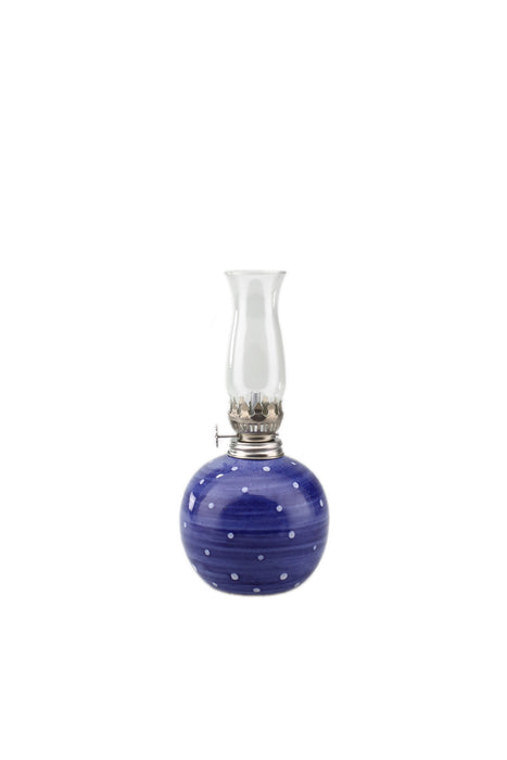 Petroleumlampe 0 blau mit weißen Punkten