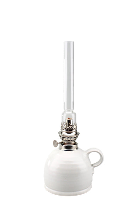 Petroleumlampe II weiß gerades Glas