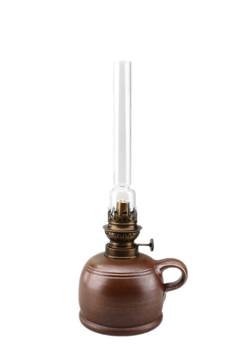 Petroleumlampe II braun gerades Glas