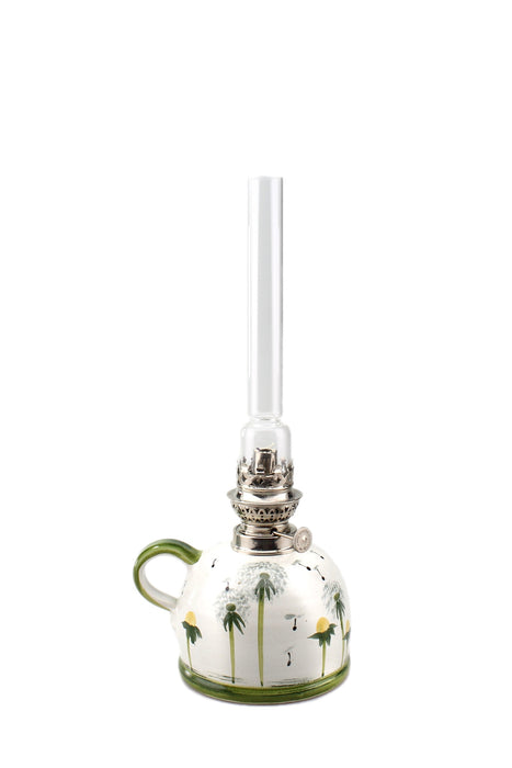 Petroleumlampe Größe II Pusteblume gerades Glas