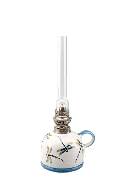 Petroleumlampe II Goldlibelle gerades Glas