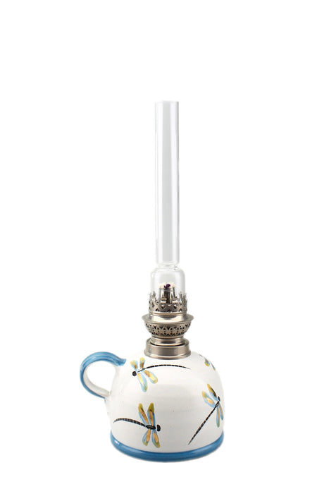 Petroleumlampe II Goldlibelle gerades Glas