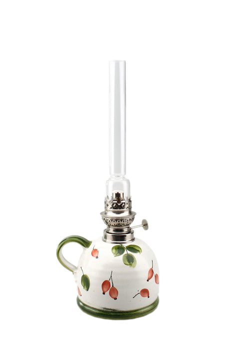 Petroleumlampe II Hagebutte gerades Glas