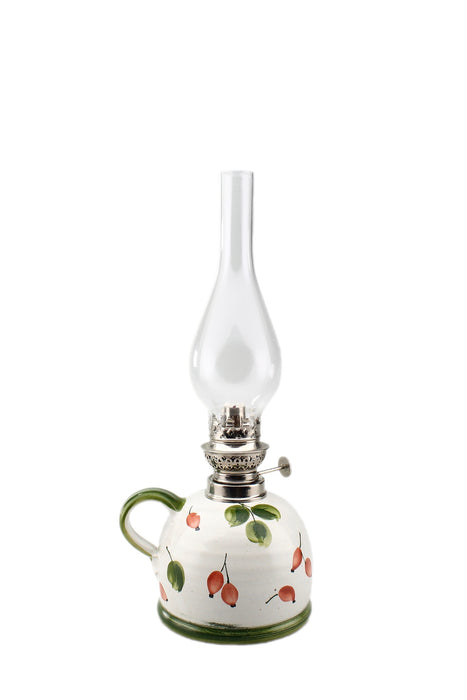 Petroleumlampe II Hagebutte bauchiges Glas